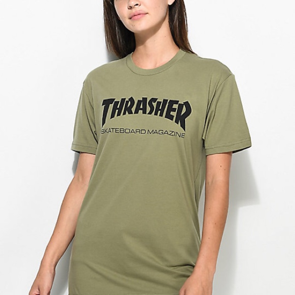 Thrasher Olive Green T-Shirt